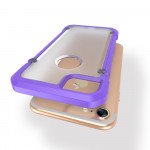 Wholesale iPhone 7 Clear Defense Hybrid Case (Purple)